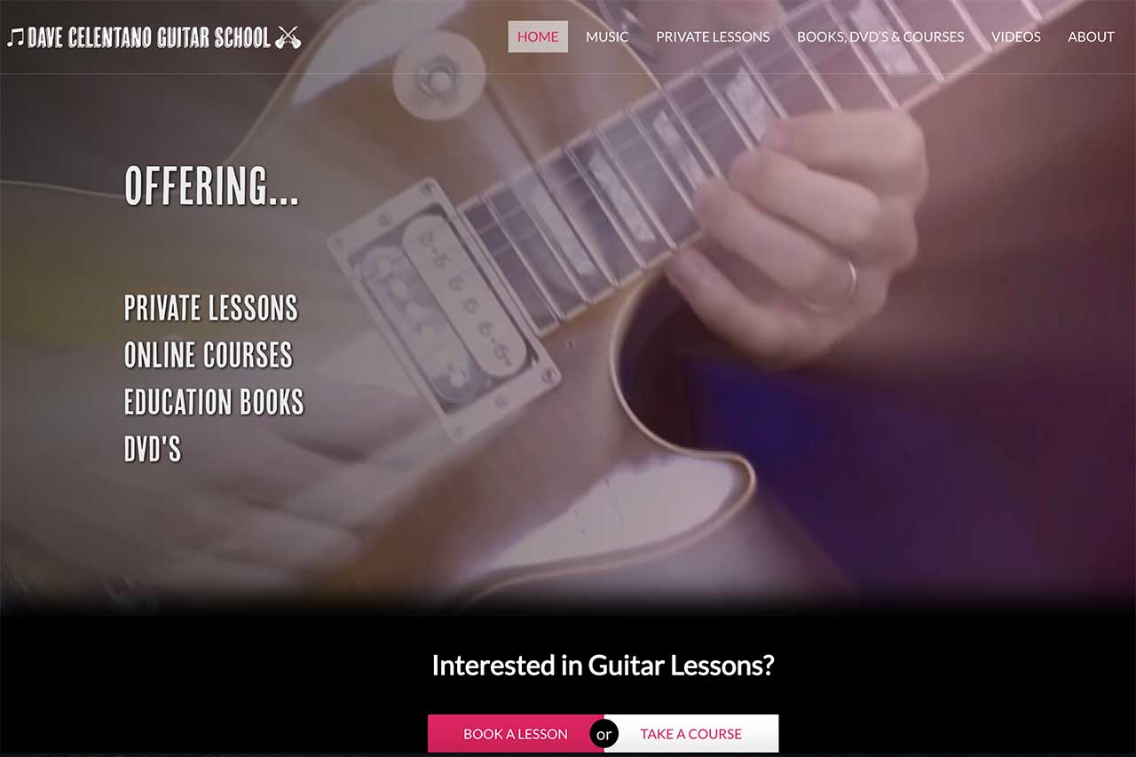 Dave Celentano Guitar School Website